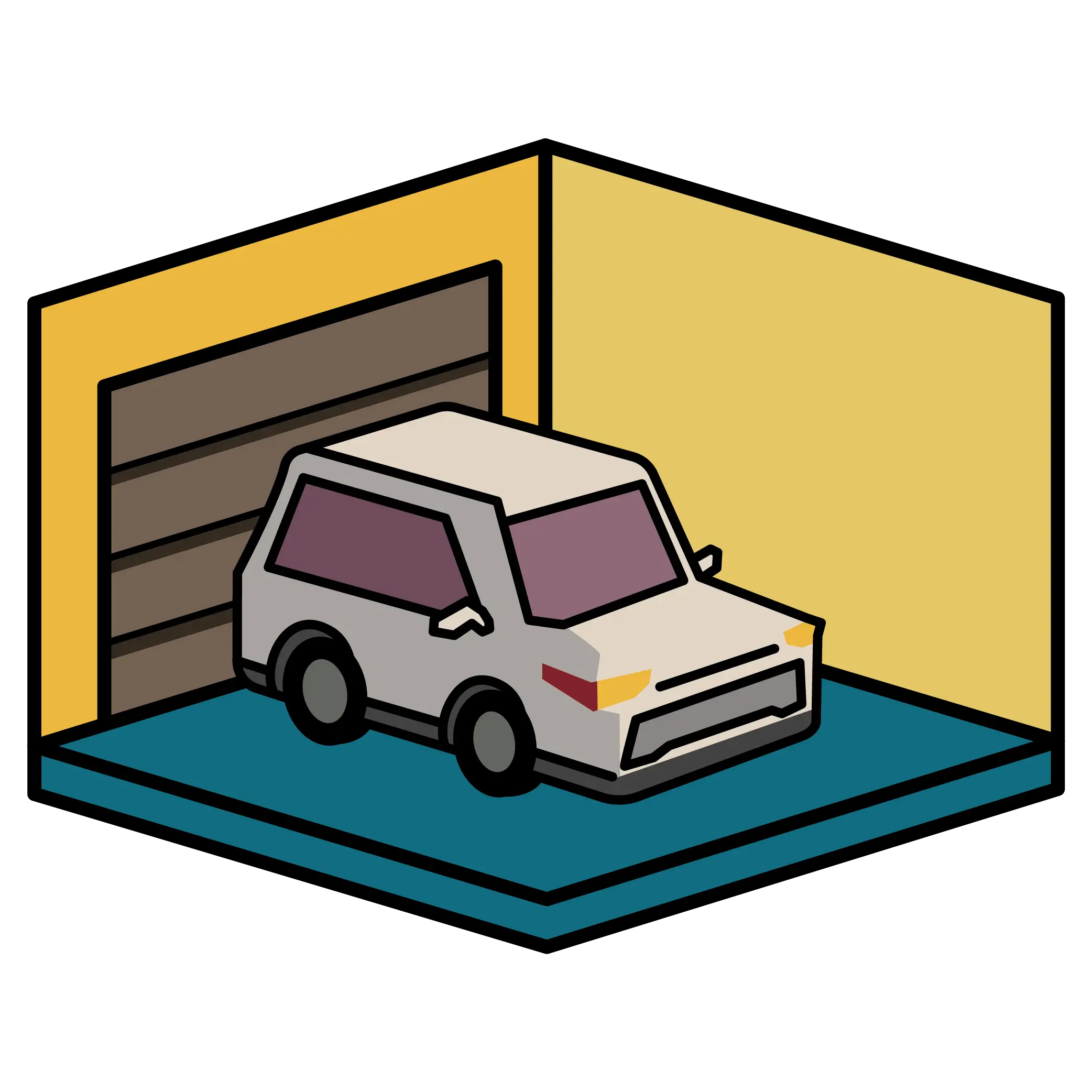 Illustration einer Garage mit Epoxidharz Bodenbeschichtung Illustration einer Garage mit Epoxidharz Bodenbeschichtung