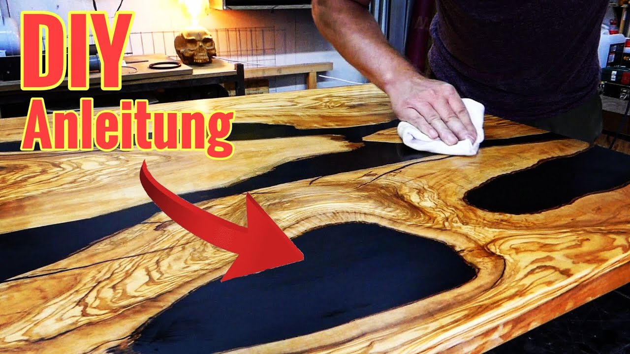 DIY Videoanleitung um einen Epoxidharz Tisch selber zu machen